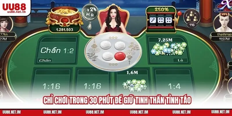 Chỉ chơi trong 30 phút để giữ tinh thần tỉnh táo